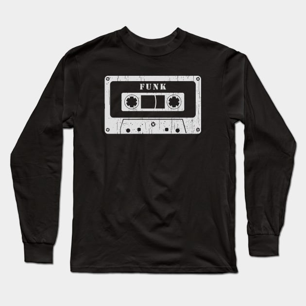 Funk - Vintage Cassette White Long Sleeve T-Shirt by FeelgoodShirt